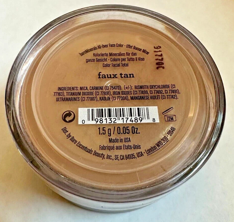 Bare Minerals Foundation Faux Tan 1.5g All Over Face Color Bronzer Loose Powder