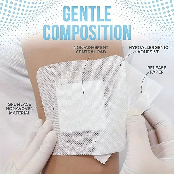 5 Pcs Non Woven Wound Dressings For Cuts & Burns size 4x4 inch (10x10cm)