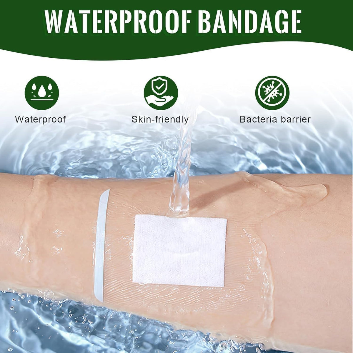 10Pcs Waterproof Assorted Wound Dressings 6x (5x7.5cm) + 4x (10x10cm)