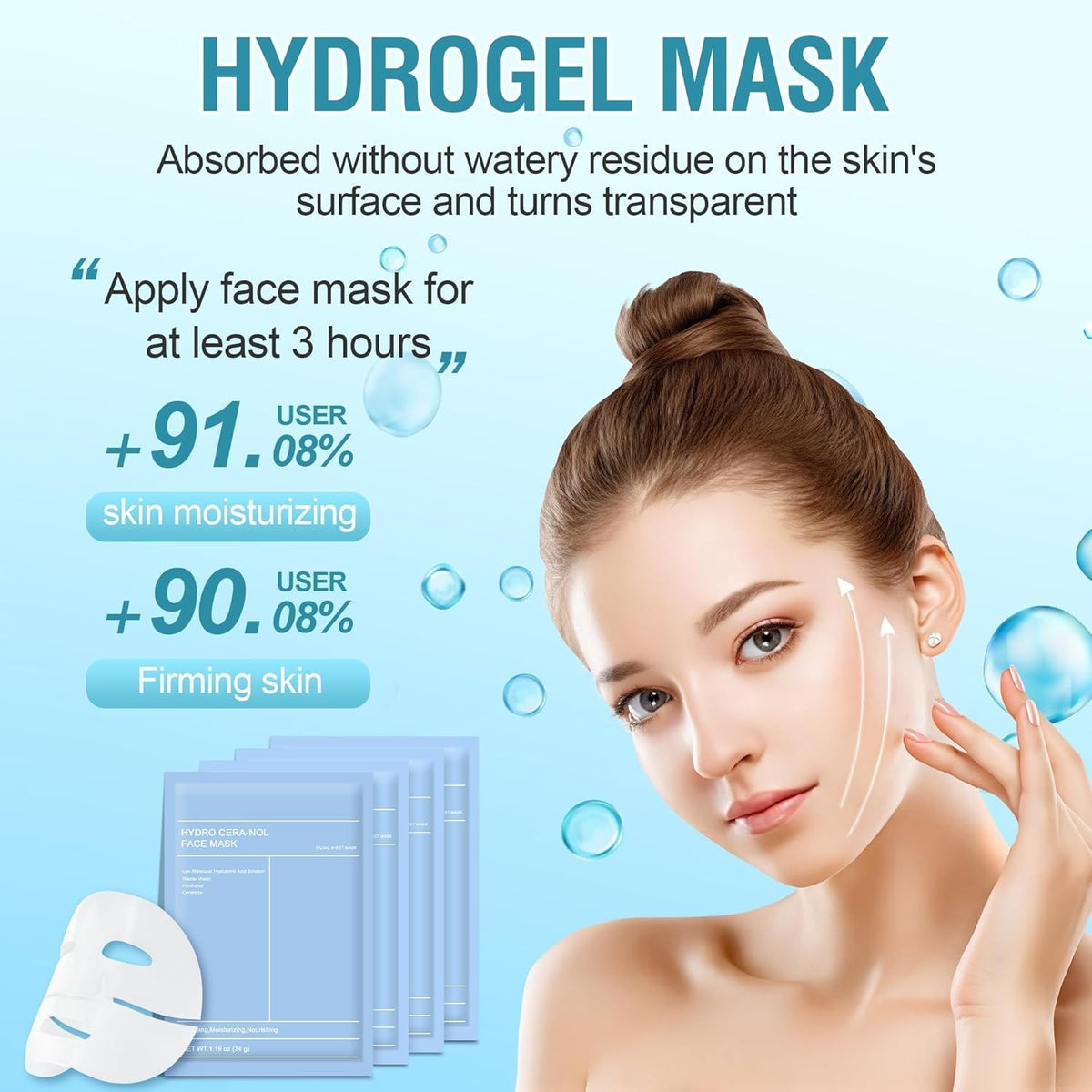 5x Collagen Hydrogel Real Deep Facial Sheet Face Mask Anti Age Anti Wrinkle Mask