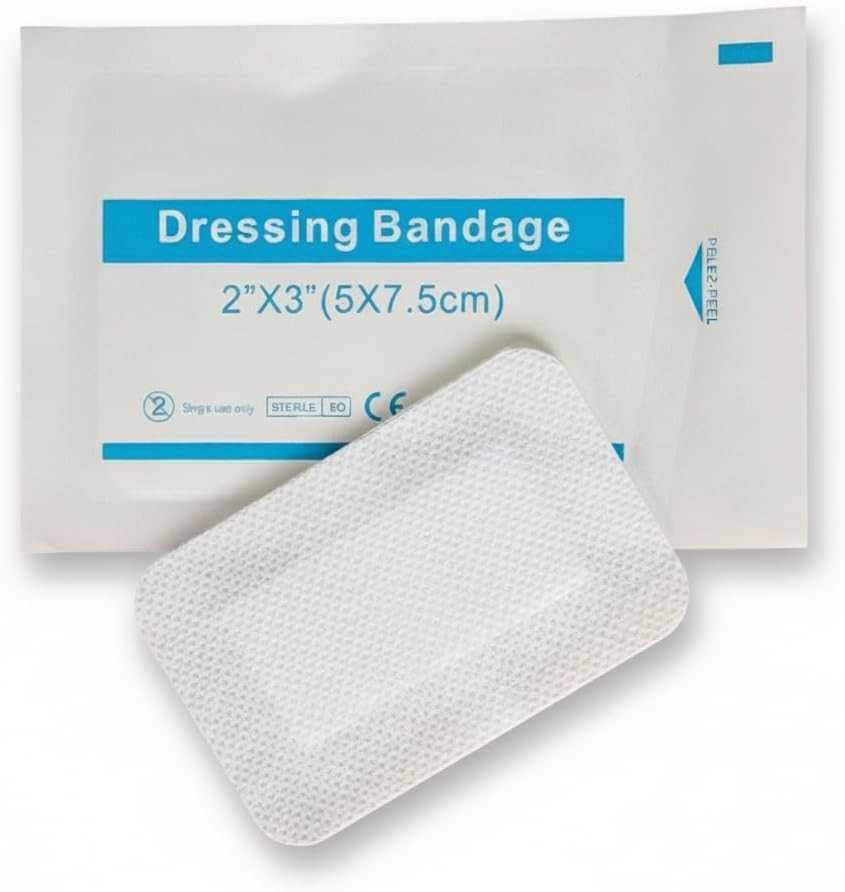 40 Pcs Non Woven Wound Dressing Pads For Burns & Cuts Size 2x3 Inches 5x7.5cm