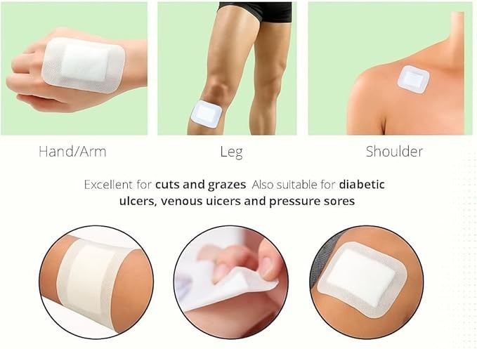 50 Pcs Non Woven Wound Dressing Pads For Burns & Cuts Size 2x3 Inches 5x7.5cm