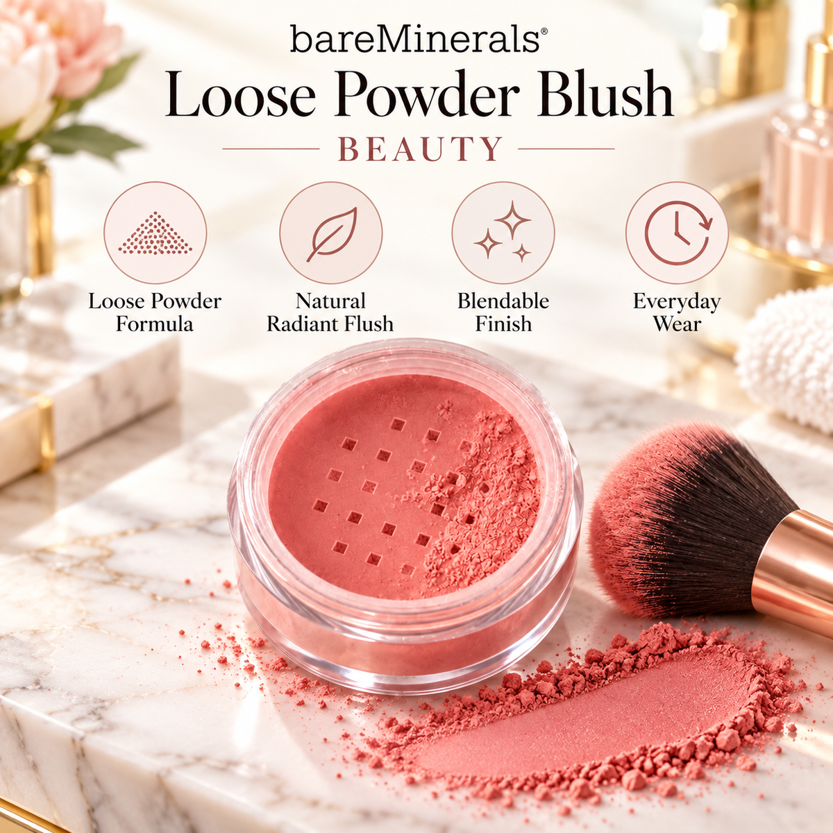 BareMinerals Blush Loose Powder Shade Beauty 0.85g Makeup Bare Minerals