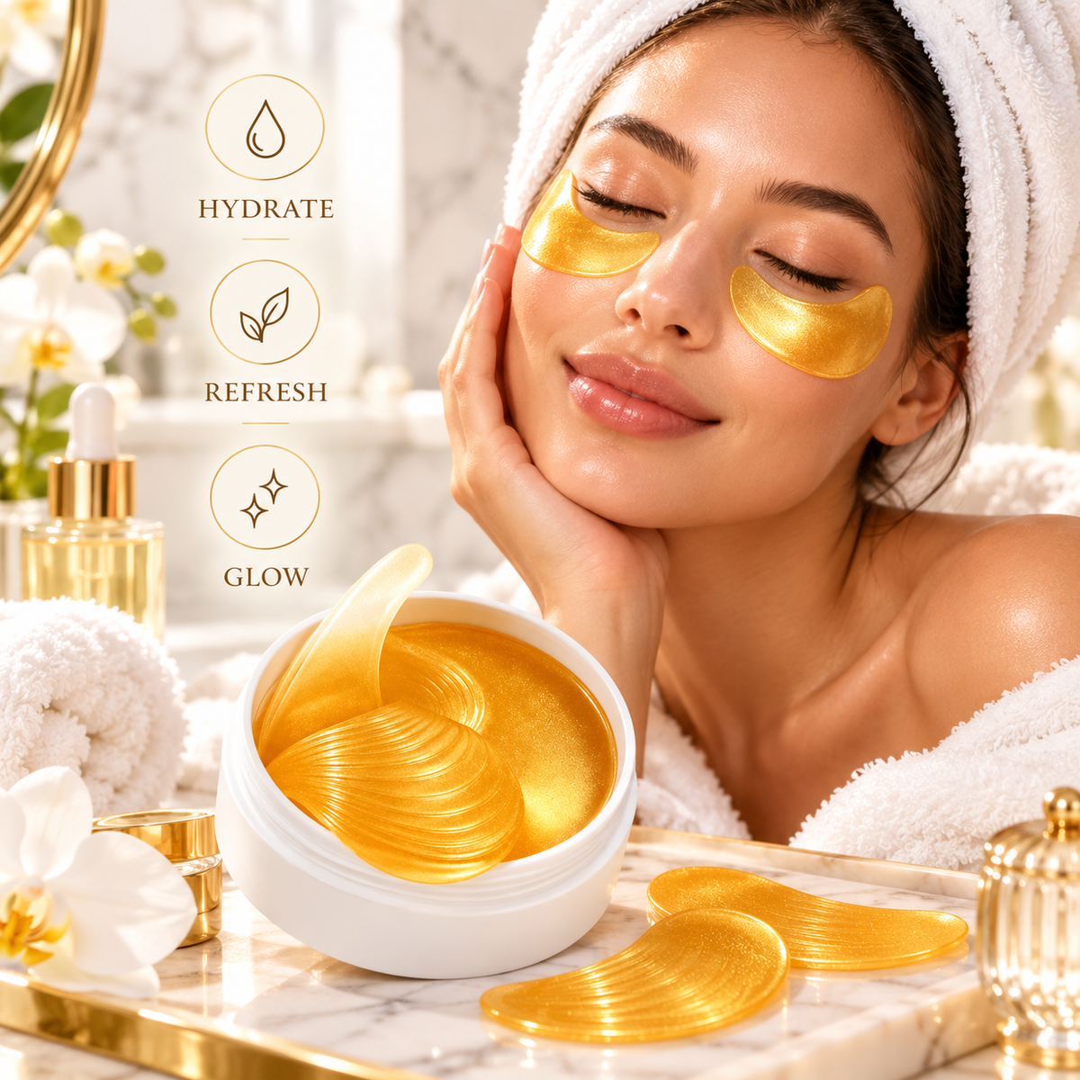 60 Pcs Under Eye Lemon Collagen Mask Hydrating Anti Aging Remove Wrinkle Mask