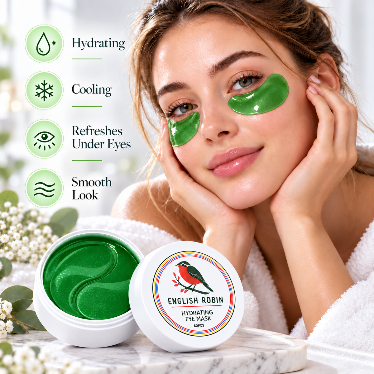60 Pcs Under Eye Aloe Vera Collagen Mask Hydrating Anti Aging Remove Wrinkle